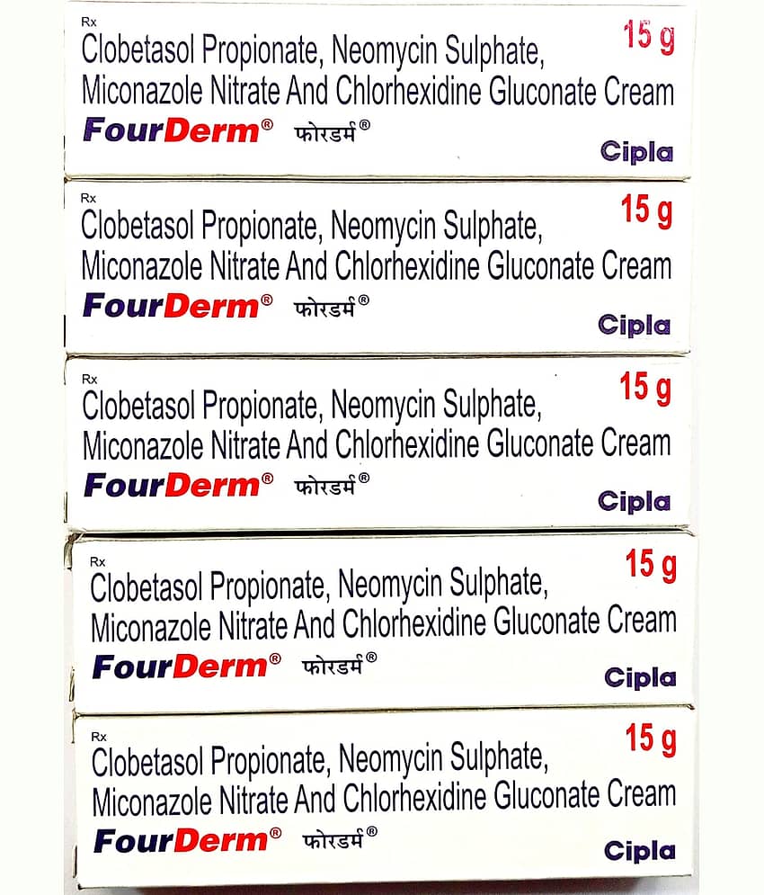 FOURDERM 15 GM CREAM ( PACK OF 5) Day Cream 75 gm Pack of 5