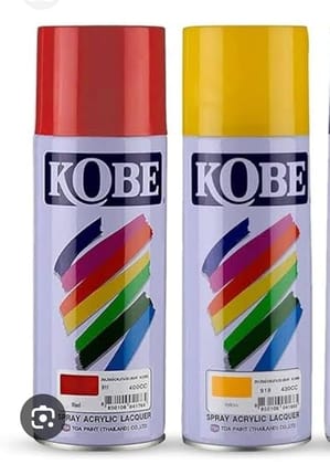 ADISON Spray Paint, 400 ml, Pack of 4, All Shades Available, Fast Dry, Interior and Exterior Multi Purpose Paint Spray (RED and Yellow, 2)