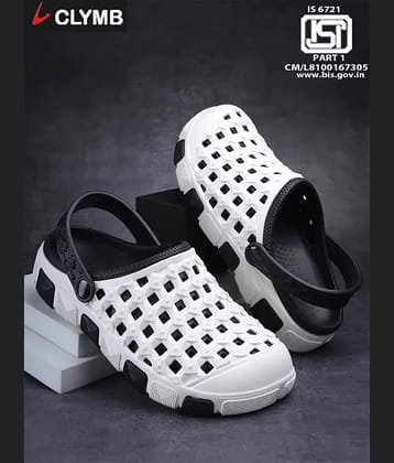 Clymb - White Men's Clogs