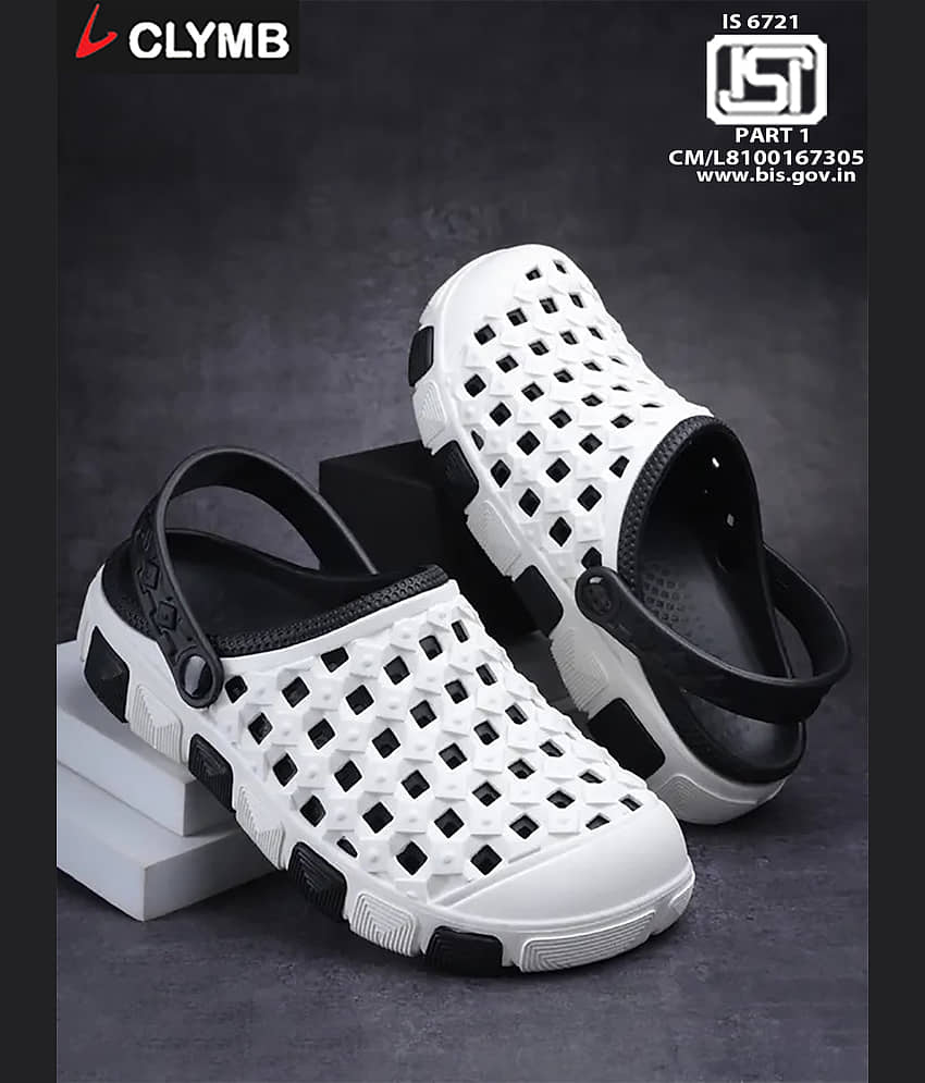 Clymb - White Men's Clogs