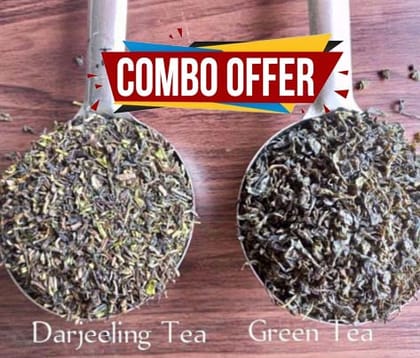 Darjeeling Tea+Natural Green Tea combo (100grams+100 grams) Darjeeling Tea+Natural Green Tea combo (100grams+100 grams)