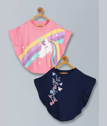 PLUM TREE Pack of 2 Girls Viscose Top ( Pink )