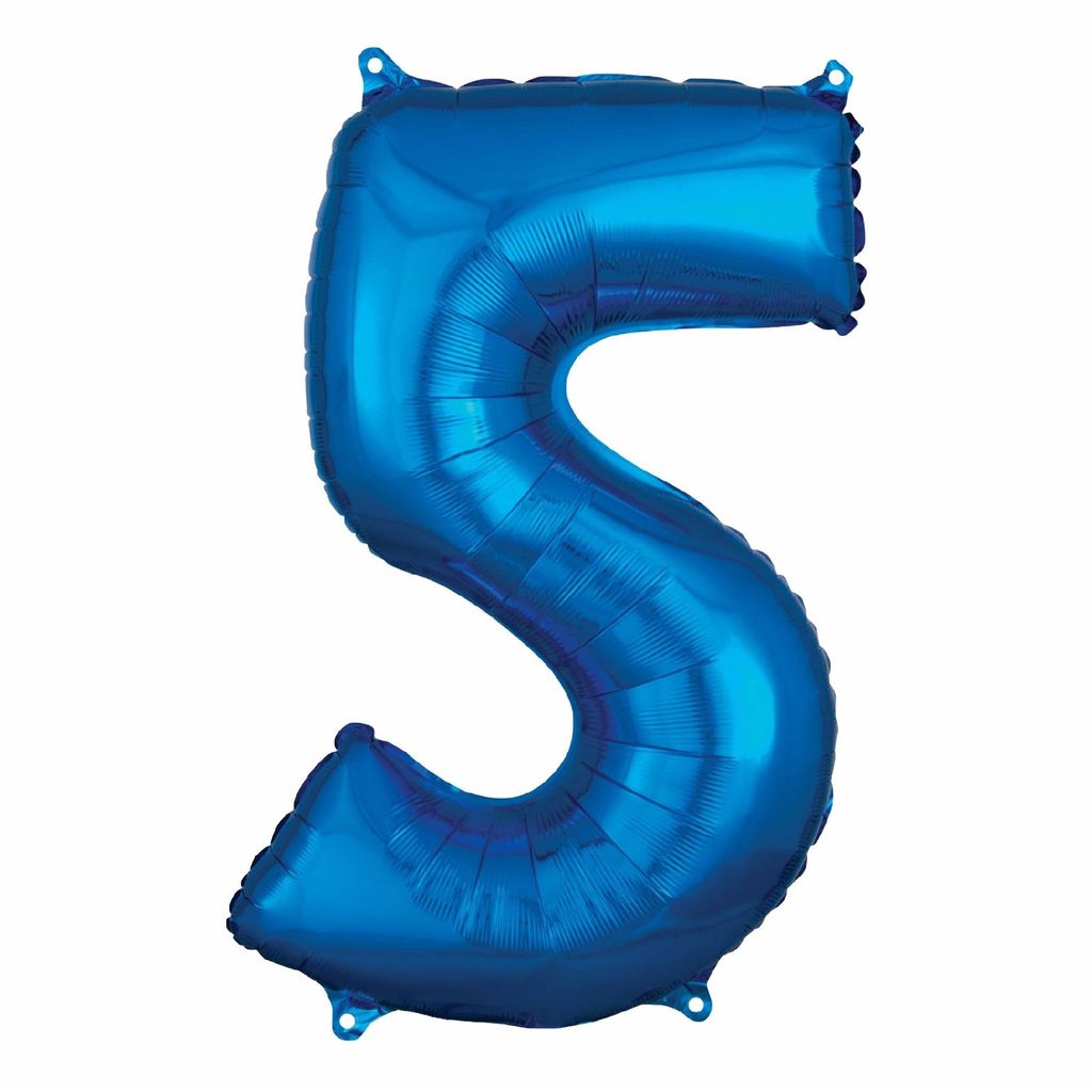 Large Shape No.5 Blue Balloon 26 - L26 - Party and Festive Needs | Buy online on ZillyBuy