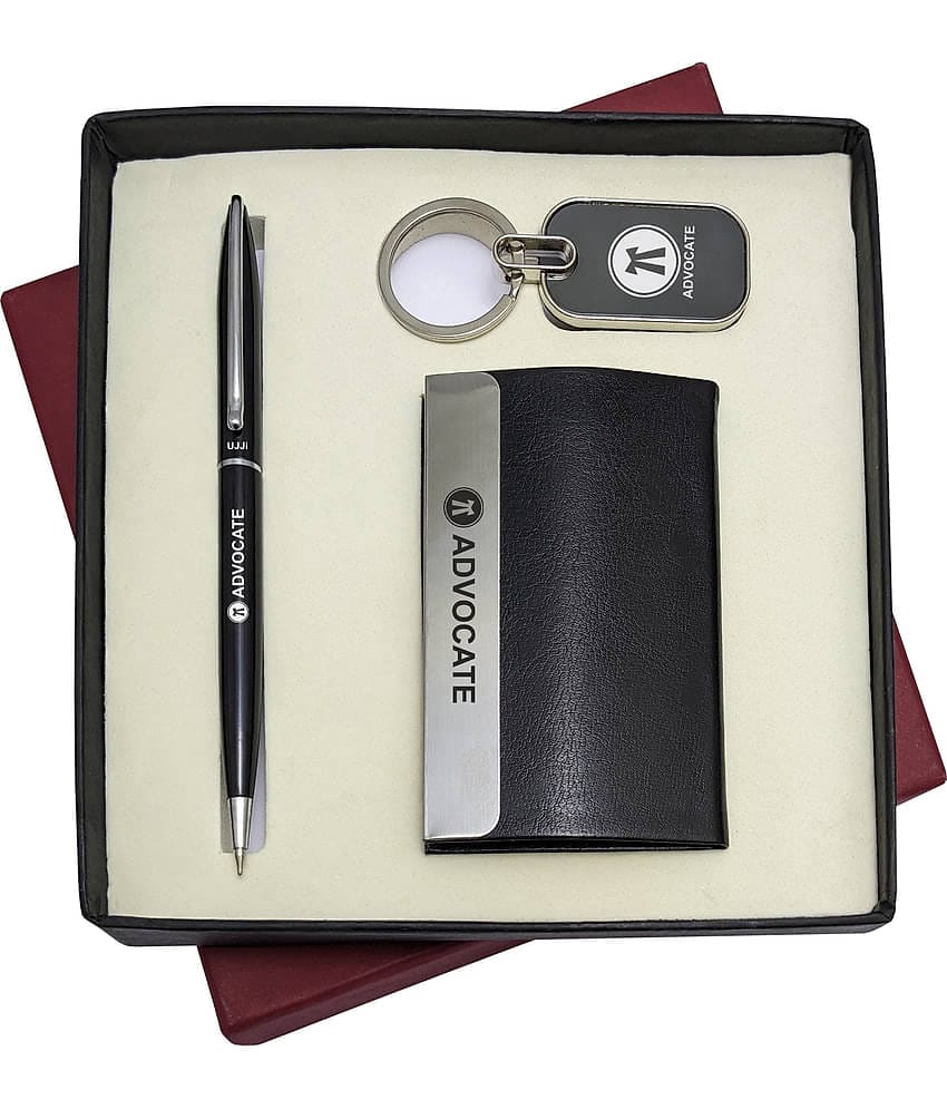 UJJi 3in1 Advocate Logo Set with Slim Design Ball Pen, Keychain and ATM Card Holder