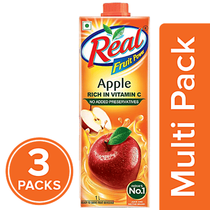 Real Fruit Power Juice - Apple, 3x1 L Multipack