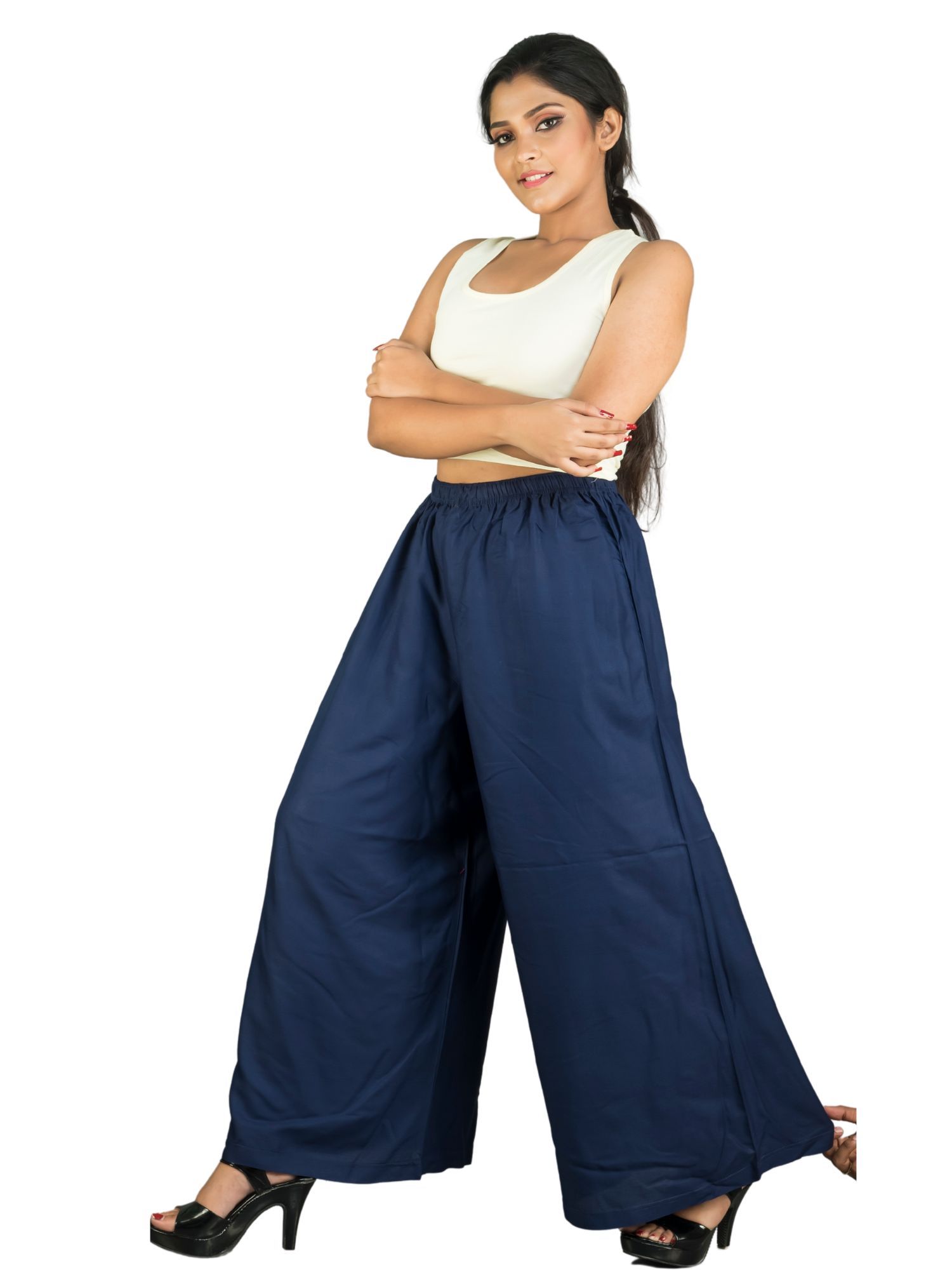057RVR 4Cats Jumbo Size Radiant Palazzo - Navy