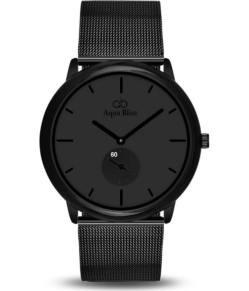 AQUA BLISS - Black Stainless Steel Chronograph Men's Watch