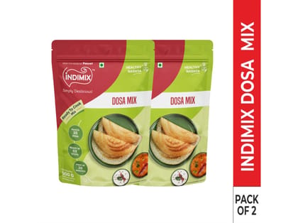 INDIMIX Instant Ready to Cook Dosa Mix, Ready In 3 Steps, Healthy & Tasty 500g - Pack of 2