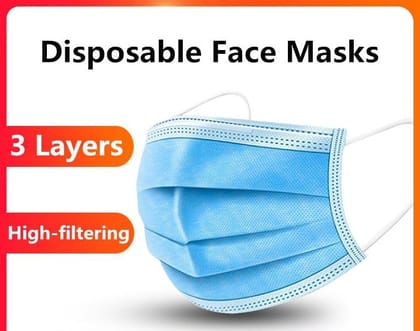 3 Layer Protective and Disposable Face Masks-50 Piece / United States