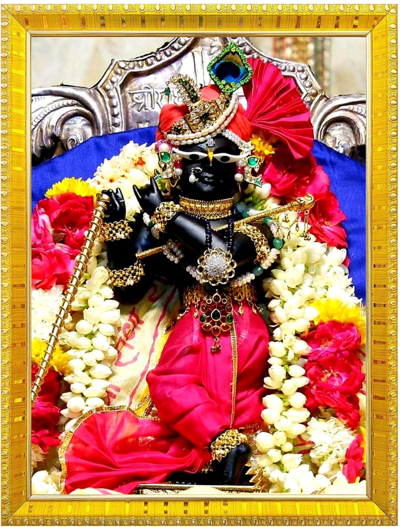NOKKES Radha Raman Vrindavan Radha Raman Thakur Ji Photo Frames Religious Photo frame 5X7 Inch Photo Frame_QWW50