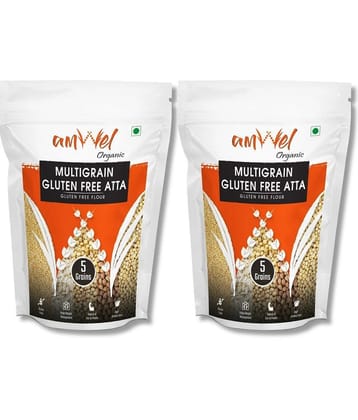 Amwel Multigrain Gluten Free Atta | 5 Super Grains & Millets 1.8 kg Pack of 2