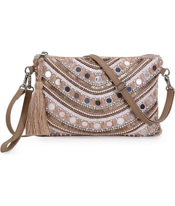 Anekaant Pink Polyster Sling Bag
