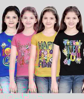 Sini Mini Pack of 4 Girls 100% Cotton Combos ( Blue )