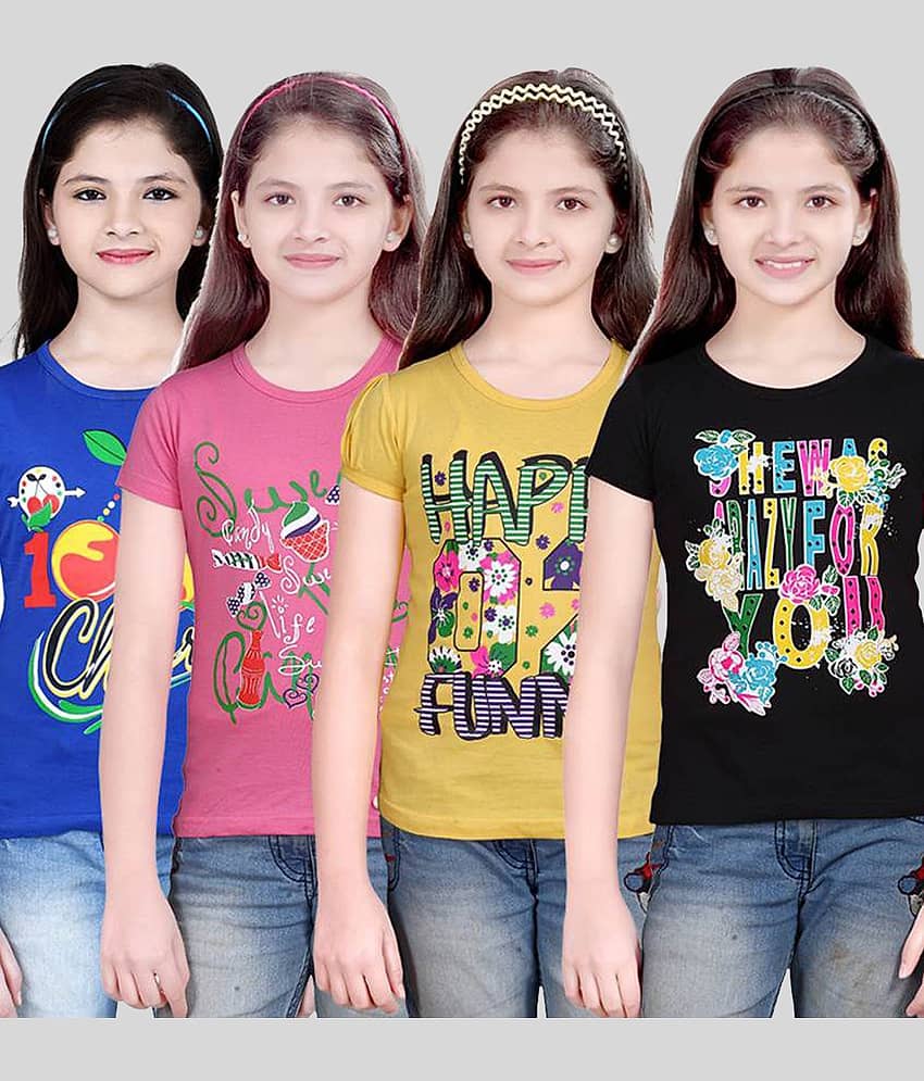 Sini Mini Pack of 4 Girls 100% Cotton Combos ( Blue )