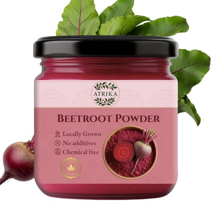 Atrika Beetroot Powder 200g | Pure Edible Beetroot Powder for Face, Skin & Natural Health | Beetroot Face Pack