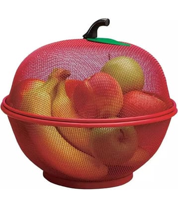 GEEO Apple Fruit Basket Steel Multicolor Food Container ( Set of 1 )