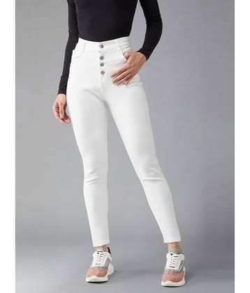 Dolce Crudo - White Denim Skinny Fit Women's Jeans ( Pack of 1 )