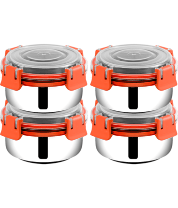 BOWLMAN Steel Green Food Container ( Set of 4 )