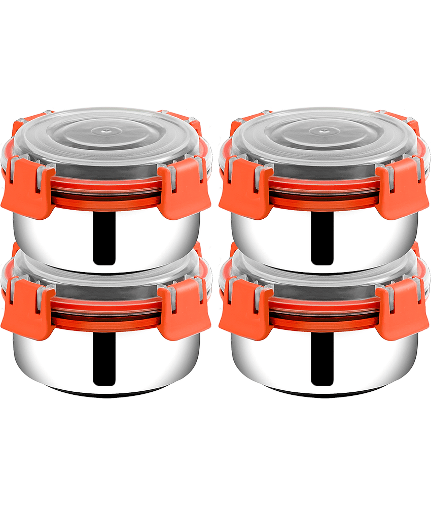 BOWLMAN Steel Green Food Container ( Set of 4 )