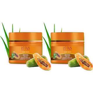 Lotus Herbals Safe Sun Detan After-Sun Matte Cooling Gel Papaya Aloe Vera All Skin Types 100G ( Pack Of 2 )