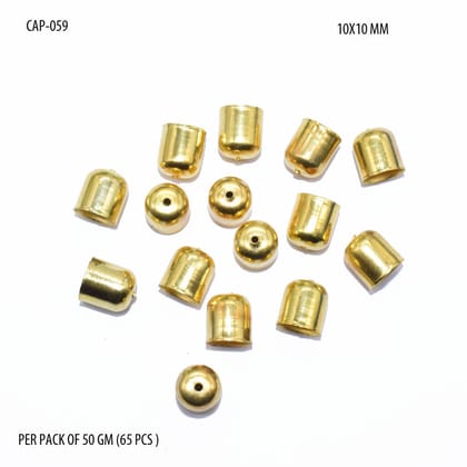 Metal Oxidize Beadcap Gold Smooth Finish For Jewelry Making  , CAP-059-Per Packet of 65 pcs / 10X10 MM / Gold