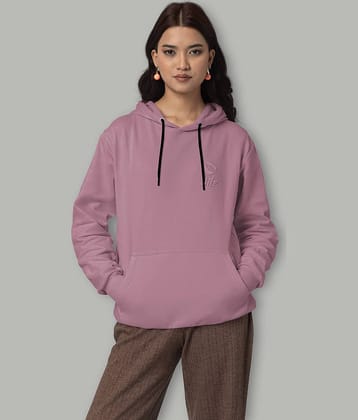JILZ Women Cotton Hooded Sweatshirt For ( Pink )