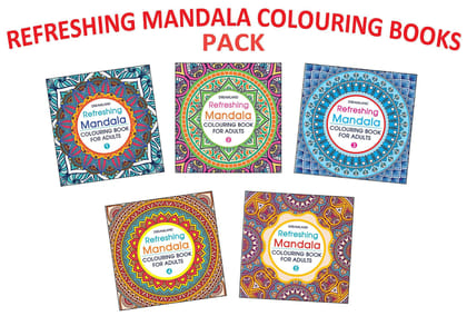 Refreshing Mandala Colouring Book for Adults Pack | A Set of 5 Books| Mandala Art Books [Paperback] Dreamland Publications