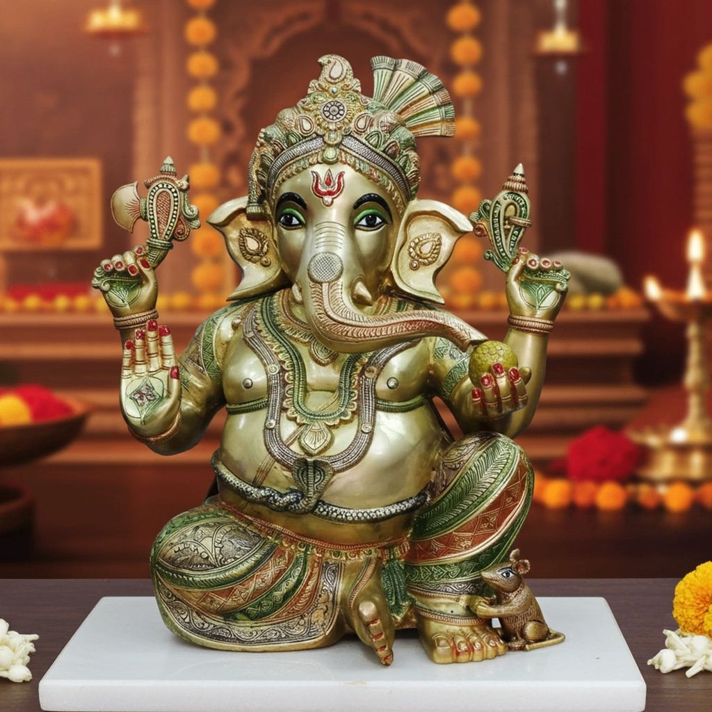 Brass Showpiece Ganesh Ji Statue Idol (BSMAS1499 A)