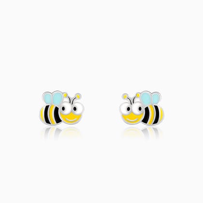 Silver Busy Bee Kids Earrings (4-12 yrs)