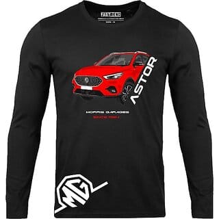 FastB Men Printed Round Neck Black T-Shirt