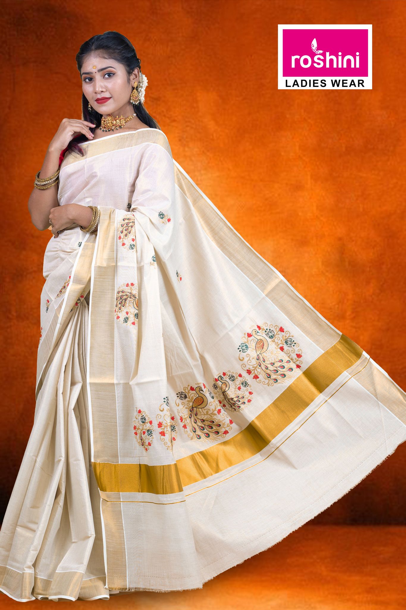 KS-1291 GOLD TISSUE SAREE 6.25 MTR