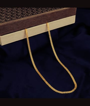 Fashion Frill Exclusive Edition Golden Thin Neck Chain For Men Boys Gold Plated Necklace For Men Boys  28 Inches