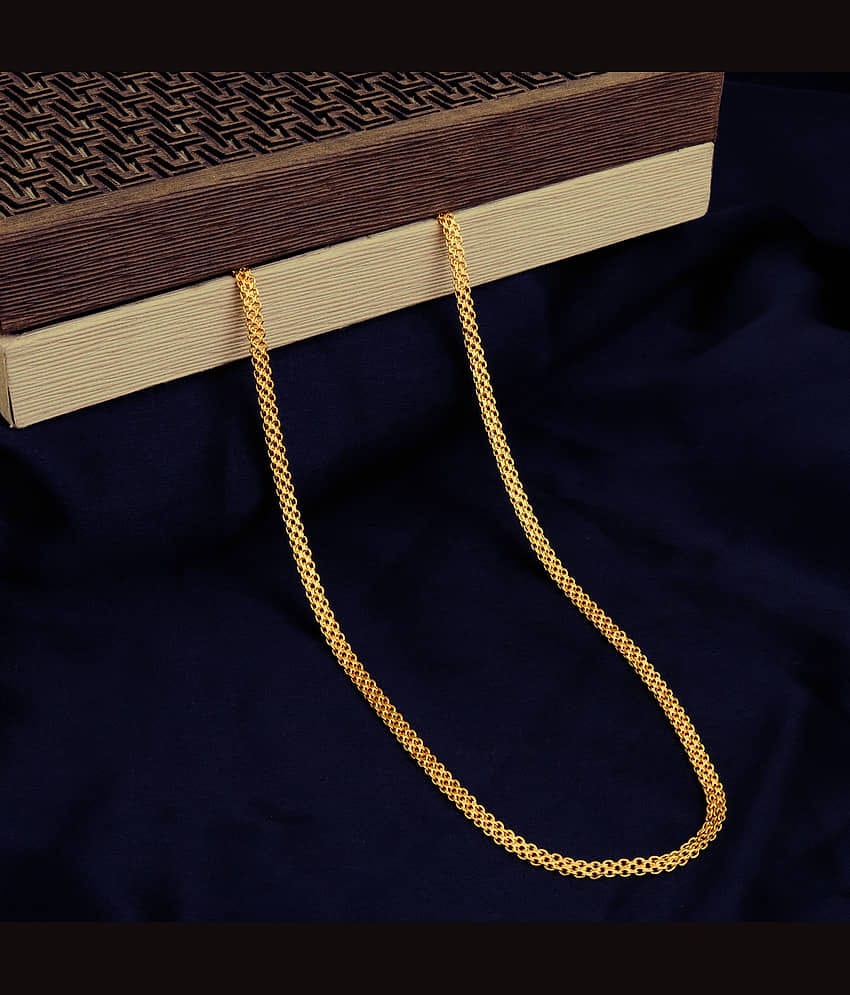 Fashion Frill Exclusive Edition Golden Thin Neck Chain For Men Boys Gold Plated Necklace For Men Boys  28 Inches