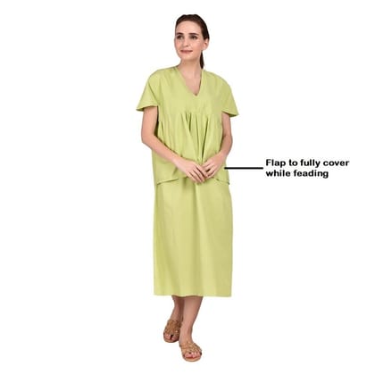 Multicolor Half Sleeves Feeding Maternity Gown