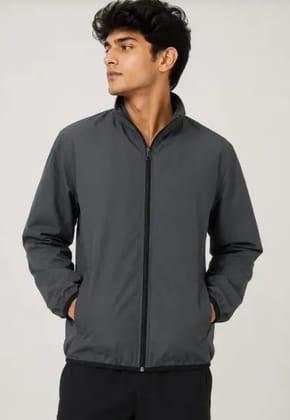 Grey Unisex Light Weight Wind Cheater Jacket