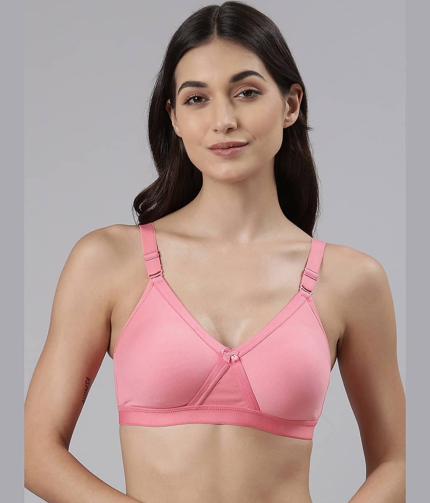 Dollar Missy - Pink Cotton Non Padded Women's T-Shirt Bra ( Pack of 1 )