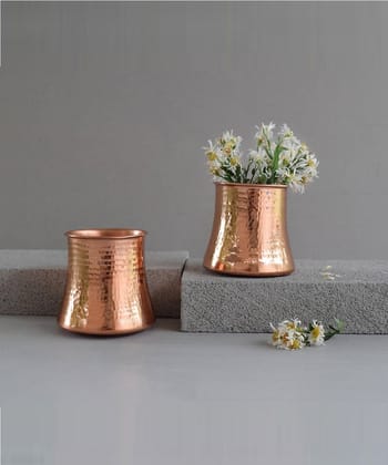 Handmade copper rosa vase