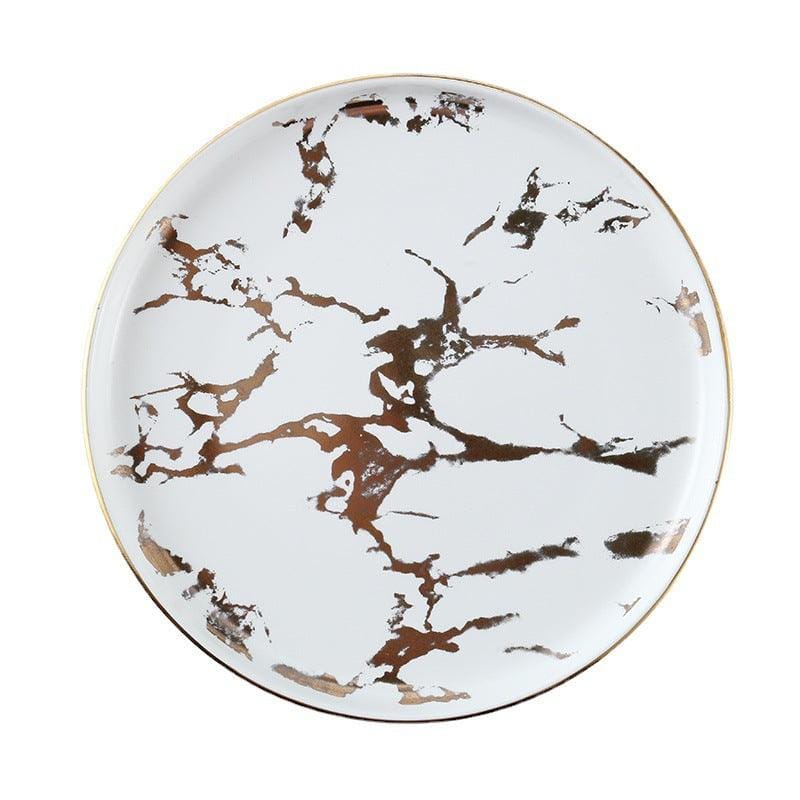 Rumbling Ceramic Plate-White ( 26 cm )
