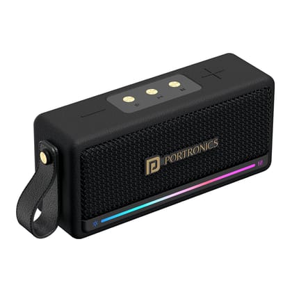 Portronics Harmony Mini 25W HD Premium Portable Bluetooth Speaker with Subwoofer, EQ Adjustment, 6 Hours Playtime, in-Built Mic,TWS Mode,RGB Lights, Bluetooth V5.3, Type C Fast Charging