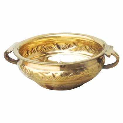 Brass Handcrafted Flower Urli � Premium Brass Decor, Diameter : 8 Inch (FMAS574 A)