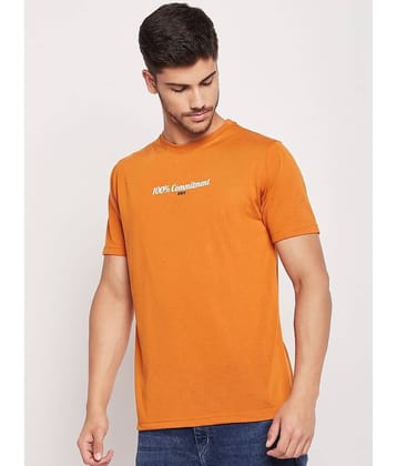 UBX Pack of 1 Cotton Blend Regular Fit Men's T-Shirt ( Orange )