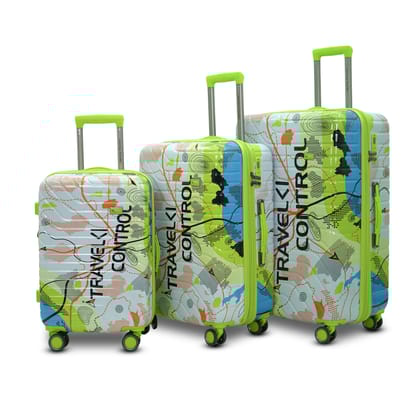 AMERICAN TRAVELLER The Upland Trolley Bag Set of 3  Cabin, Medium, Large | Travel Suitcase Set | Durable Hard Shell | TSA-Type Lock | Spinner Trolley with Anti-Theft Zippers (3, Royal Blue(Blue))