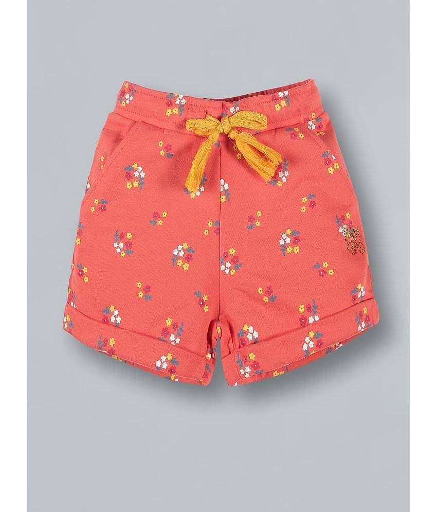 PLUM TREE Pack of 1 Girls Cotton A-Line Skirt ( Coral )