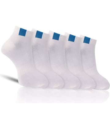 Dollar - Cotton Men's Solid White Ankle Length Socks ( Pack of 5 )