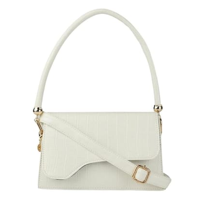 stylish trendy White Textured Solid Sling Bag