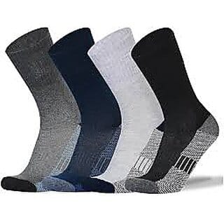 Crew Length -Casual Cotton Long Socks, Breathable Performance Crew Socks for Outdoor Sports, Men - Pack of 1 Pair