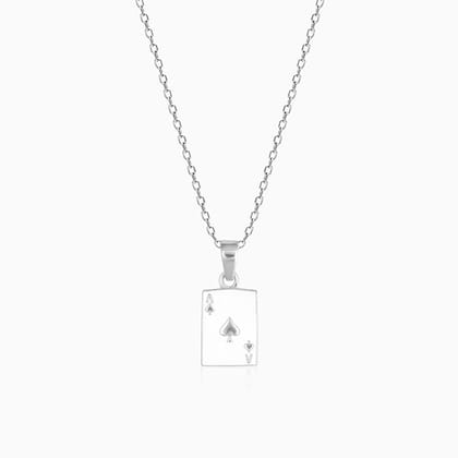 Silver Acing Hearts Pendant With Link Chain
