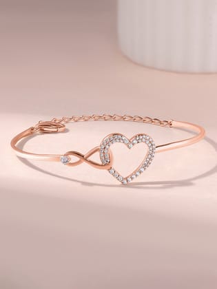Infinite Love Rose Gold Bangle For Women