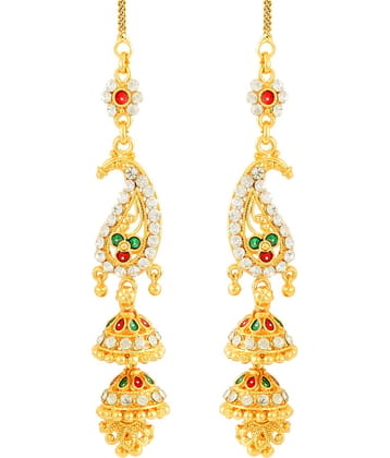 Vighnaharta Traditional wear Gold Plated alloy Kanchain Earring for Women and Girls ( Pack of 1 pair Kanchain Earring)