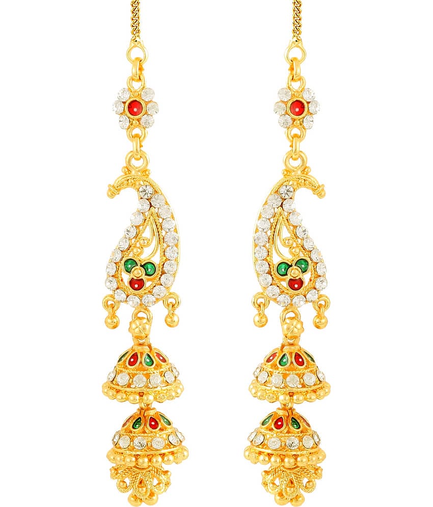 Vighnaharta Traditional wear Gold Plated alloy Kanchain Earring for Women and Girls ( Pack of 1 pair Kanchain Earring)